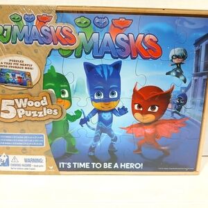 PJ MASK 5Wood Puzzle Set - Blue, Green, Red